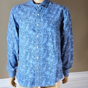 Izod Blue Patterned Casual Shirt